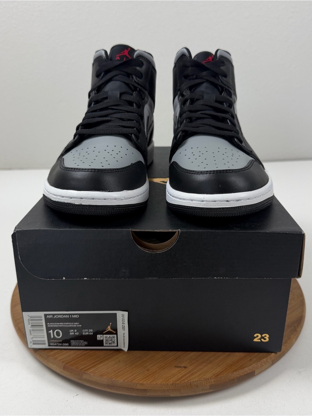Jordan Mid-Top Sneakers - Black/Gray with Red Accent